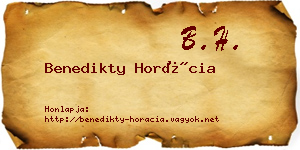 Benedikty Horácia névjegykártya